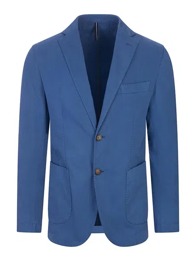 Russo Capri Oxford Cotton Blazer In Blue