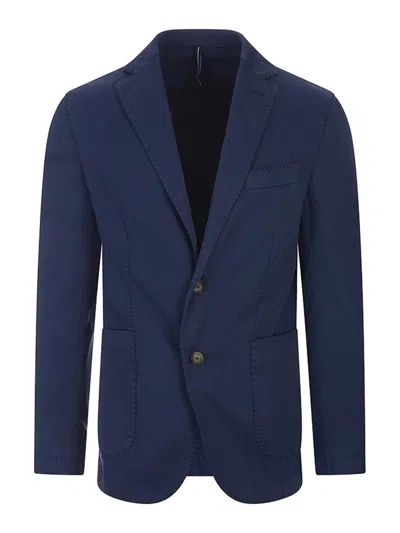 Russo Capri Oxford Cotton Blazer In Blue