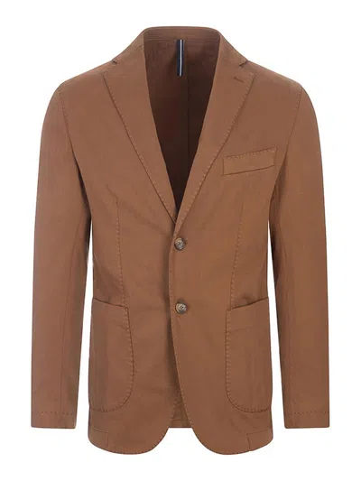 Russo Capri Oxford Cotton Blazer In Brown