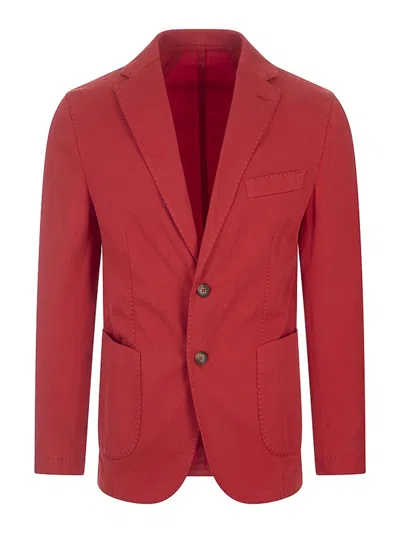 Russo Capri Oxford Cotton Blazer In Red