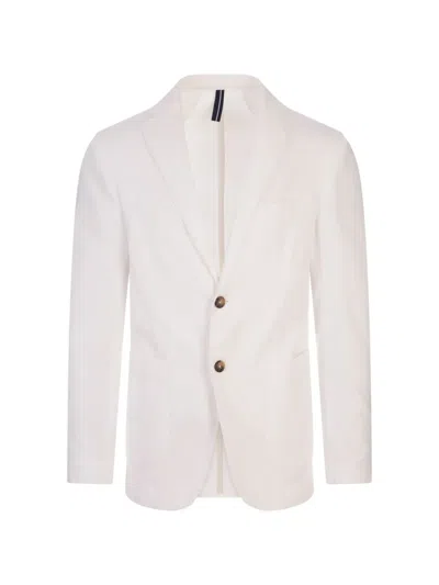 Russocapri Oxford Button Blazer In White