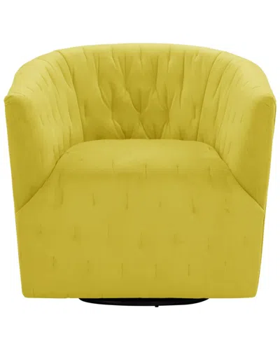 Rustic Manor Kaitlin Swivel Accent Chair In Yellow
