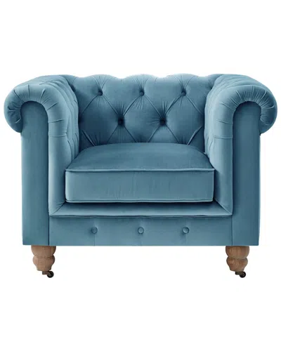 Rustic Manor Kaleigh Chesterfield Club Chair In Blue