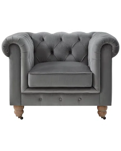 Rustic Manor Kaleigh Chesterfield Club Chair In Grey