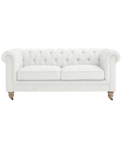 Rustic Manor Kaleigh Chesterfield Loveseat In Cream