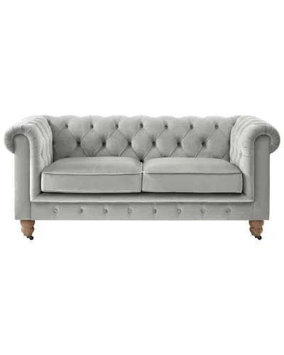 Rustic Manor Kaleigh Chesterfield Loveseat In Gray