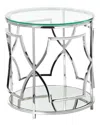 Rustique By Pangea Edward Round Side Table In White