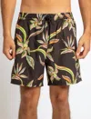 Rusty Bali 17" Elastic Boardshort In Black In Black
