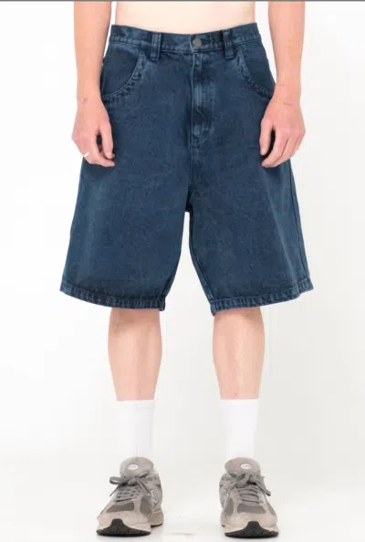 Rusty Flip Daddy Tapeless Jort In Overdyed Blue