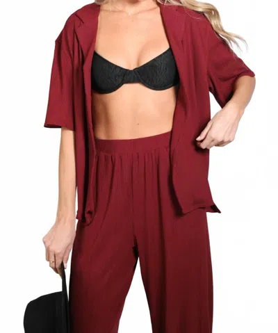 Rusty Koa Short Sleeve Top In Cranberry In Red