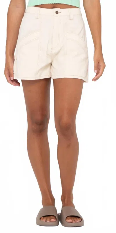 Rusty New Look Cargo Short In Oatmeal In White
