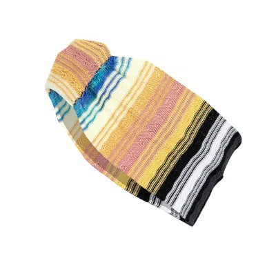 Ruth Erotokritou Headband In Drop Stitch Knit Coral/yellow