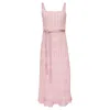 Ruth Erotokritou Multicolour Midi Dress With Front Ties In Ribbed Knit Pink