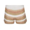 Ruth Erotokritou Shorts In Racking Knit White/gold/peach/beige
