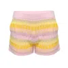 Ruth Erotokritou Shorts In Racking Knit Yellow/pink