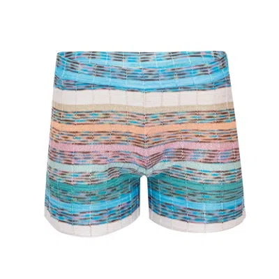Ruth Erotokritou Shorts In Striped Tuck Stitch Knit Multicolour