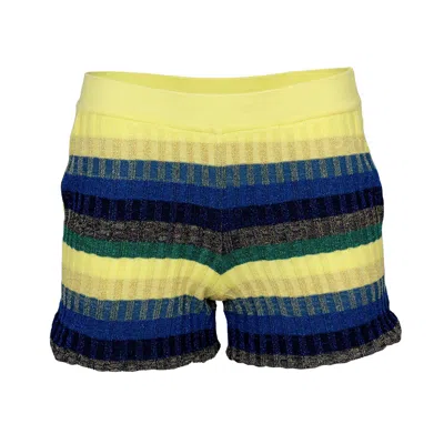 Ruth Erotokritou Striped Shorts: Tuck Stitch Knit, Lined With Pockets In Dual Tone In Multi