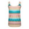 Ruth Erotokritou Striped Tank Top In Drop Stitch Knit Pink/beige