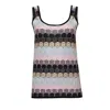 Ruth Erotokritou Striped Tank Top In Honeycomb Knit Black