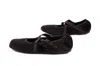 Ruth Secret Ballet Flat Shoes In Black Velvet In Black