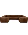 Rutherford Home Amalfy 139" Leather 3-piece Sectional In Bourbon