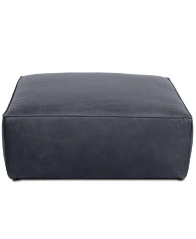 Rutherford Home Amalfy 39" Leather Big Ottoman In Shale