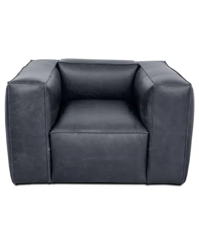 Rutherford Home Amalfy 48" Leather Swivel Chair In Shale