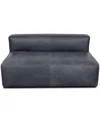 Rutherford Home Amalfy 57" Leather Armless Loveseat In Shale