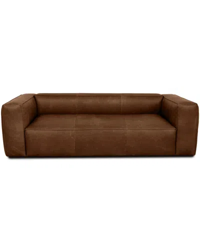 Rutherford Home Amalfy 97" Leather Sofa In Bourbon