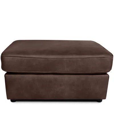 Rutherford Home Bari 33" Leather Ottoman In Chocolate