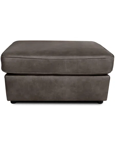 Rutherford Home Bari 33" Leather Ottoman In Iron