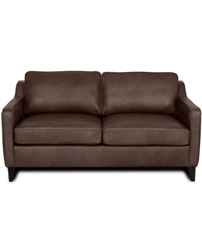 Rutherford Home Bari 65" Leather Loveseat In Chocolate