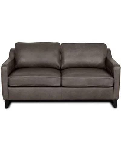 Rutherford Home Bari 65" Leather Loveseat In Iron