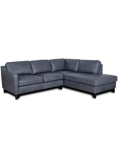 Rutherford Home Bari 98" Leather 2-piece Sectional In Shale