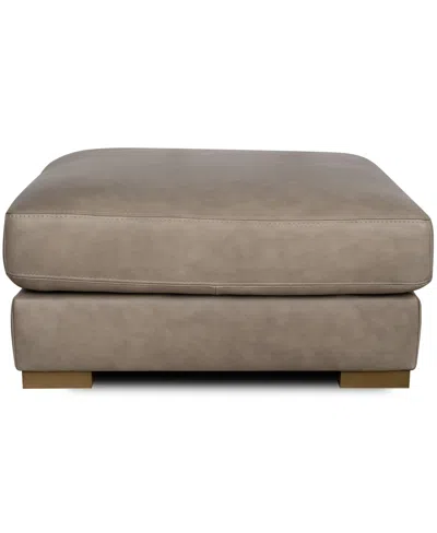 Rutherford Home Matera 34" Leather Big Ottoman In Grey