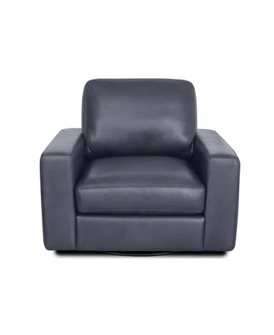 Rutherford Home Matera 40" Leather Swivel Chair In Shale