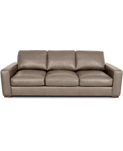 Rutherford Home Matera 96" Leather Over 3 Sofa In Grey