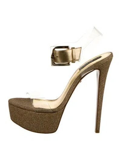 Pre-owned Ruthie Davis Glitter Glitter Accents Sandals