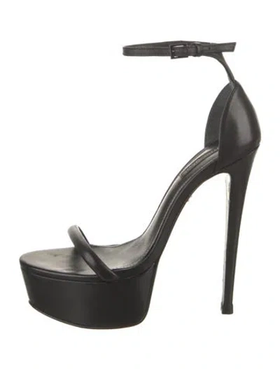 Pre-owned Ruthie Davis Leather Sandals In Black
