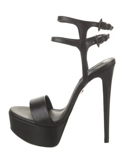 Pre-owned Ruthie Davis Leather Sandals In Black