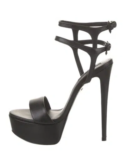 Pre-owned Ruthie Davis Leather Sandals In Black