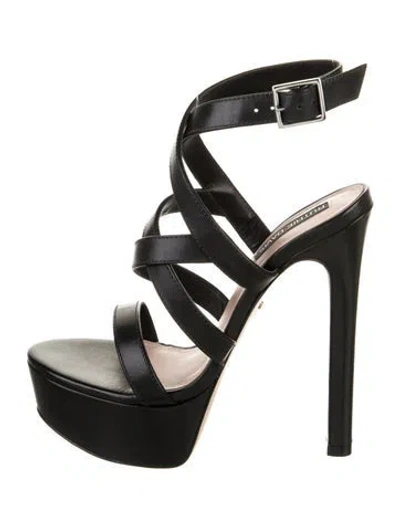 Pre-owned Ruthie Davis Leather Sandals In Black