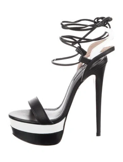 Pre-owned Ruthie Davis Leather Sandals In Black