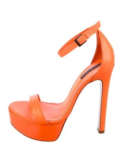 Pre-owned Ruthie Davis Leather Slingback Sandals In Orange