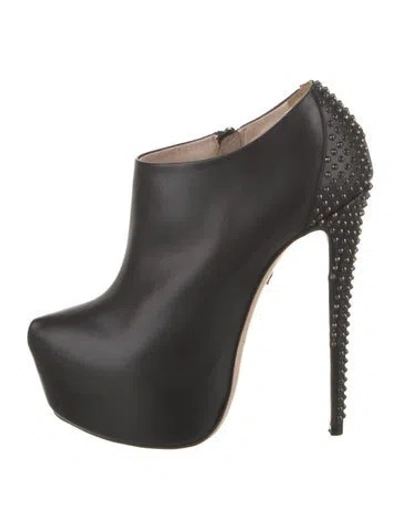 Pre-owned Ruthie Davis Leather Studded Accents Pumps In Black