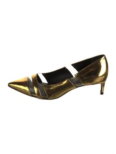 Pre-owned Ruthie Davis Patent Leather Pumps In Gold