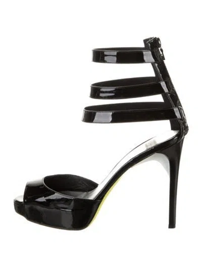 Pre-owned Ruthie Davis Patent Leather Sandals In Black