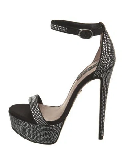 Pre-owned Ruthie Davis Satin Printed Sandals In Multi