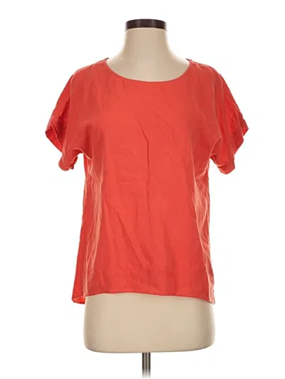 Pre-owned Ruti Short Sleeve Top Orange Scoop Neck Tops