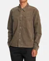 Rvca Americana Corduroy Overshirt In Mushroom In Grey